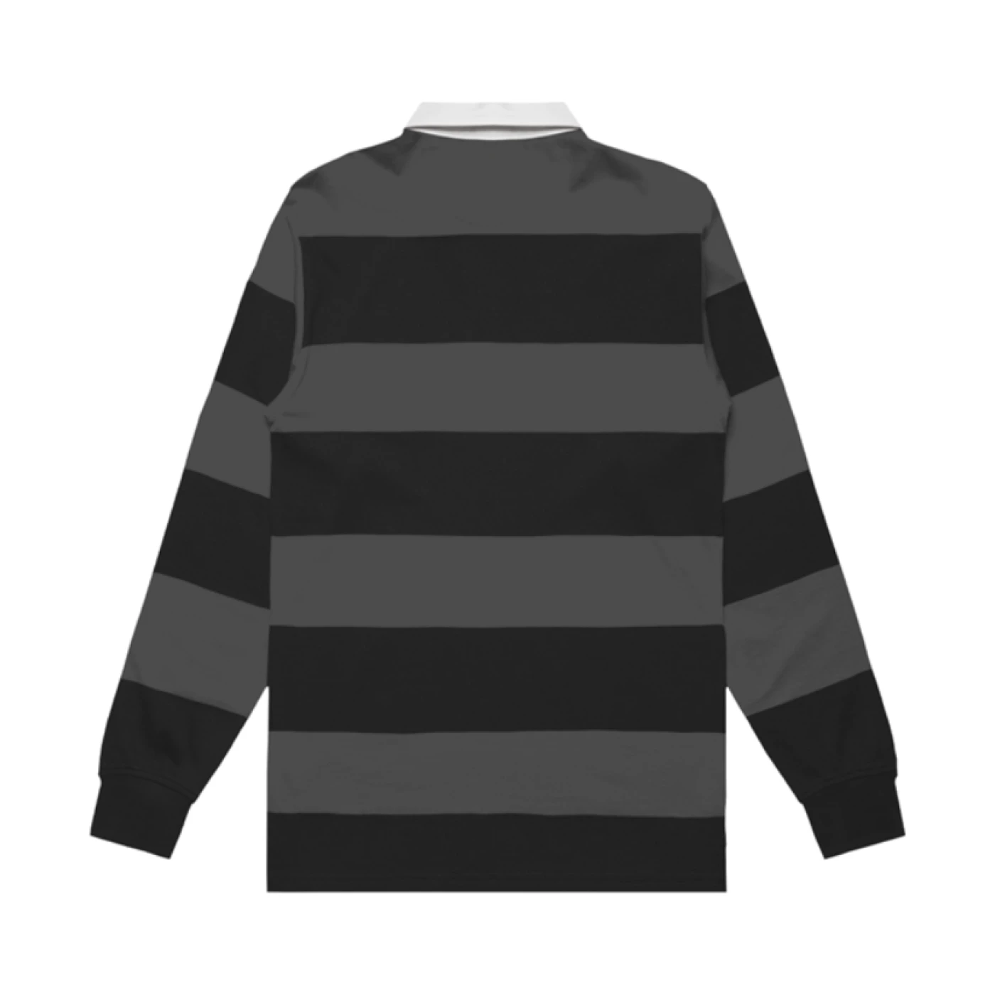 Oval Rugby Stripe Polo โ Black/Shadow (back)